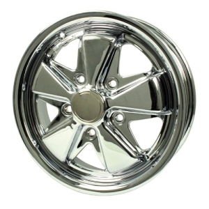 911 Alloy Wheel, All Chrome, 4.5 Wide, 5 on 130mm