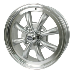 Gt-8 Wheel, Silver with Polished Lip, 5.5 Wide, 4 on 130mm