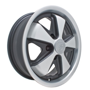 911 Alloy Wheel, Polished with Black, 5 1/2 Wide, 5 on 112mm