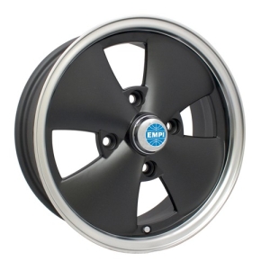4 Spoke Wheel, Matte Black, 5.5 Wide, Fits 4 on 130mm VW