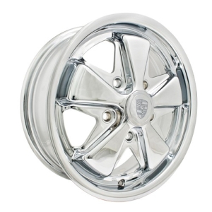 911 Alloy Wheel, All Chrome, 6 Wide, 5 on 130mm