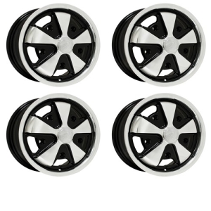 911 Alloy Wheels Polished with Black, 4-1/2 Wide, 5 on 205mm