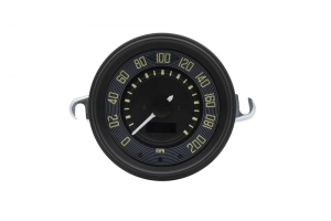 115mm Speedometer 0-200 MPH with Black Dial Black Bezel