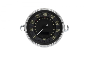 115mm Speedometer 0-80 MPH with Black Dial Chrome Bezel