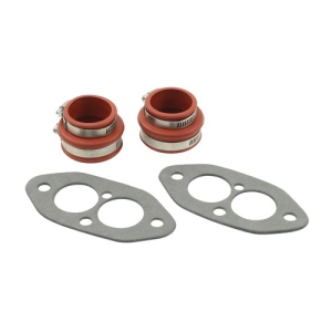 Dual Port Intake Installation Kit, Rubber, Red Boots