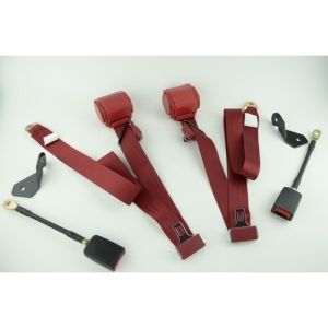Seat Belt, Stock Style, 3 Point, Red