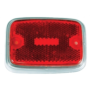 Side Marker Lens, for Bus 70-74, Red/Silver
