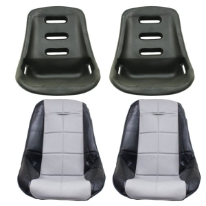 Low Back Poly Seat Shells, With Black & Grey Seat Cover
